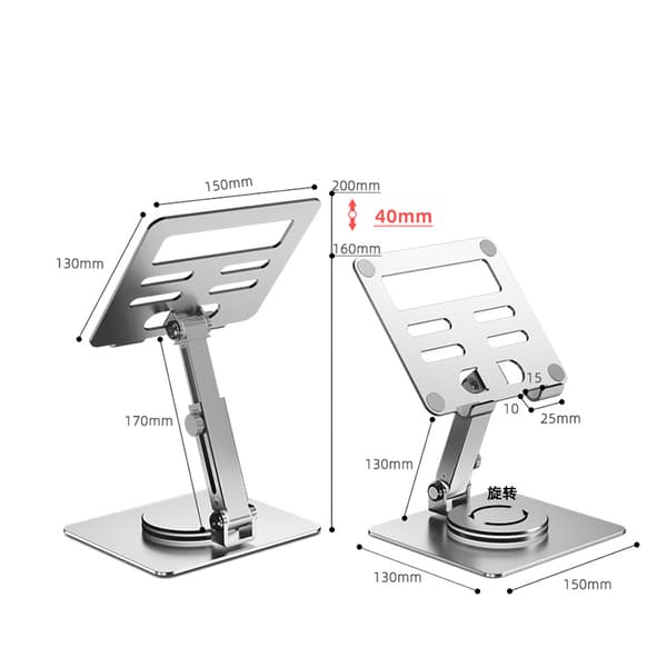 INF Tabletstativ, drejeligt tabletstativ med 360 roterende base