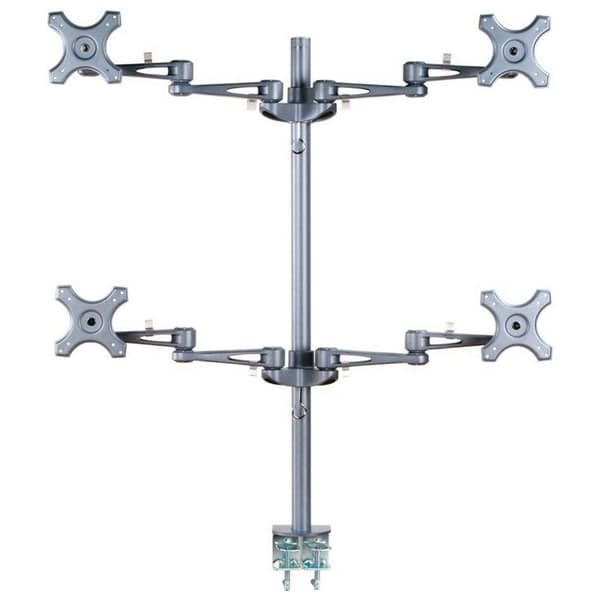 Newstar Support Desk Mount Quad 10-27´´ Søvfarvet Sølv
