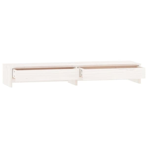 vidaXL Näyttökoroke valkoinen 100x27x15 cm täysi mänty -  Tietokonetelineet