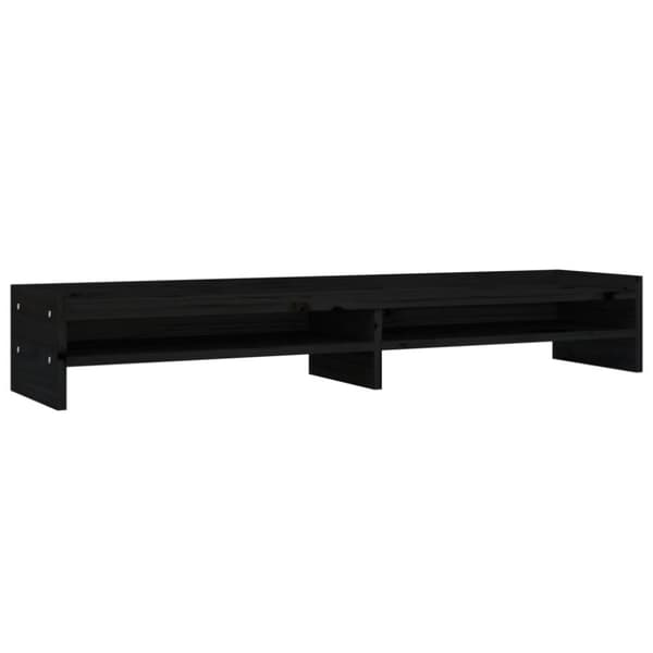 vidaXL Näyttökoroke musta 100x24x16 cm täysi mänty -  Tietokonetelineet