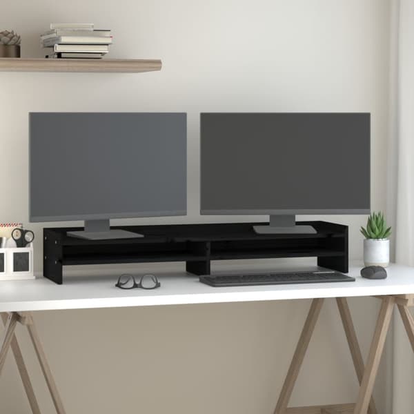 vidaXL Näyttökoroke musta 100x24x16 cm täysi mänty -  Tietokonetelineet