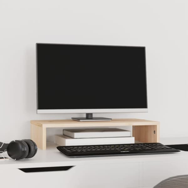 vidaXL skærmholder 50x27x10 cm massivt fyrretræ -  Computerholdere og -standere