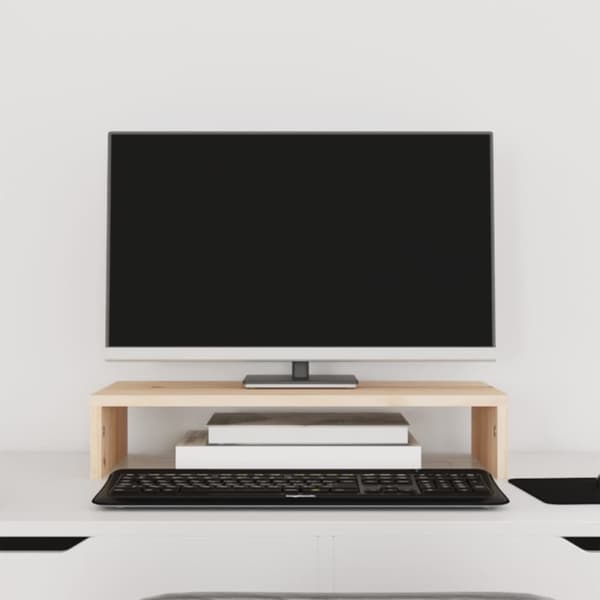 vidaXL skærmholder 50x27x10 cm massivt fyrretræ -  Computerholdere og -standere