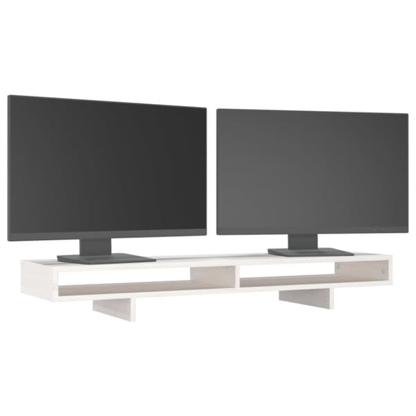 vidaXL Näyttökoroke valkoinen 100x27x14 cm täysi mänty -  Tietokonetelineet