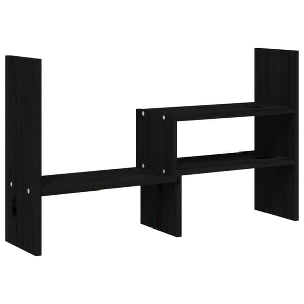 vidaXL Näyttökoroke musta (39-72)x17x43 cm täysi mänty -  Tietokonetelineet