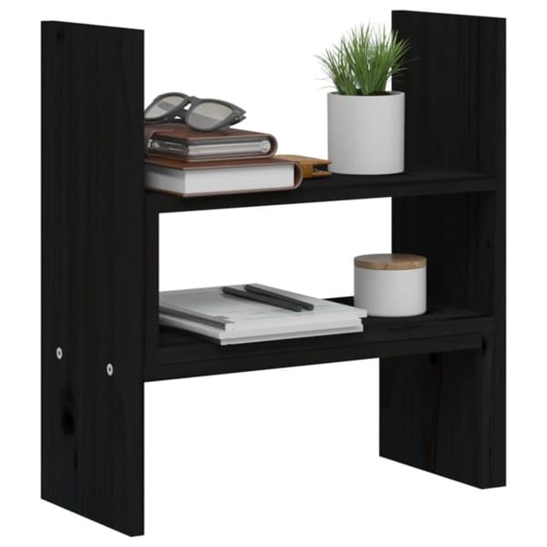 vidaXL Näyttökoroke musta (39-72)x17x43 cm täysi mänty -  Tietokonetelineet