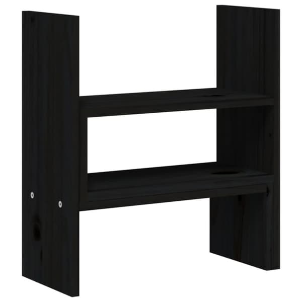 vidaXL Näyttökoroke musta (39-72)x17x43 cm täysi mänty -  Tietokonetelineet