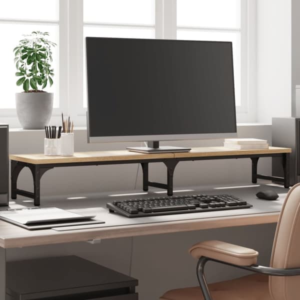 vidaXL skærmstander 105x23x15,5 cm konstrueret træ sonoma-eg -  Computerholdere og -standere