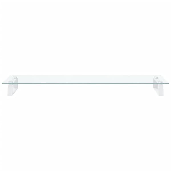 The Living Store skærmstander 100x35x8 cm hærdet glas og metal hvid -  Computerholdere og -standere