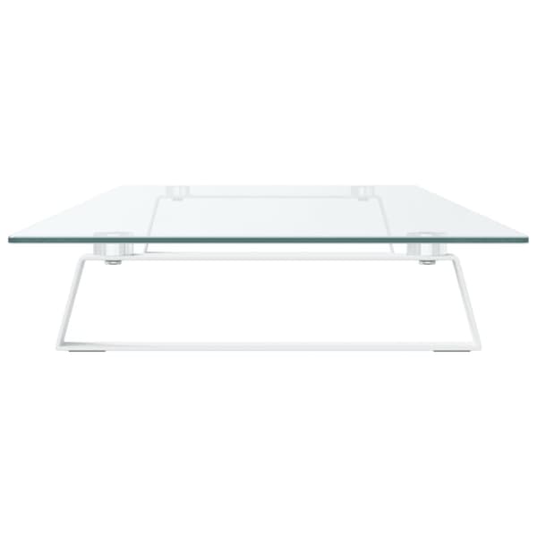 The Living Store skærmstander 100x35x8 cm hærdet glas og metal hvid -  Computerholdere og -standere