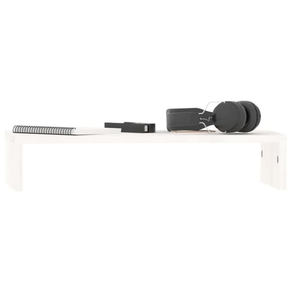Computerholdere og -standere - Living skærmholder 50x27x10 cm massivt fyrretræ hvid
