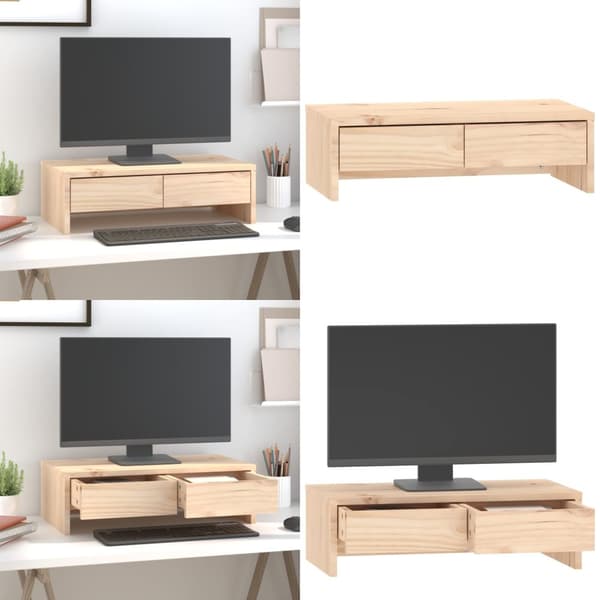 Näyttökoroke 50x27x15 cm täysi mänty - Näyttöteline - Näyttötelineet - Home & Living