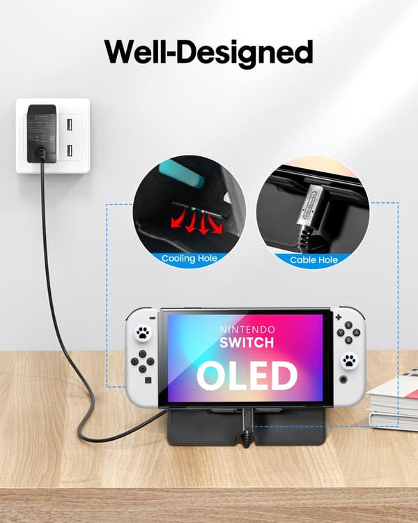 INF DEVASO sammenleggbart skrivebordsstativ for Nintendo Switch OLED/SN/Lite