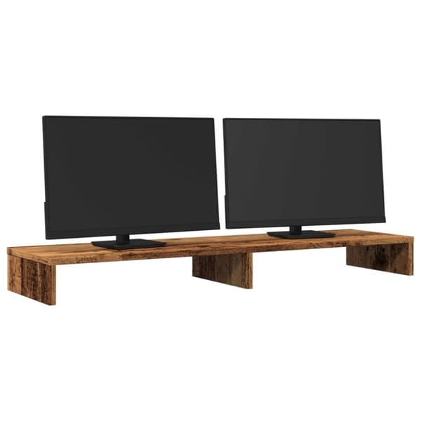 vidaXL Skjermhylle gammelt tre 100x27x10 cm konstruert tre