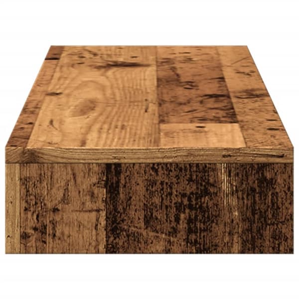 vidaXL Skjermhylle gammelt tre 100x27x10 cm konstruert tre
