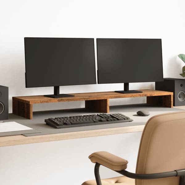 vidaXL Skjermhylle gammelt tre 100x27x10 cm konstruert tre