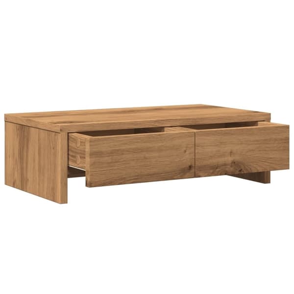vidaXL Skärmställ med lådor ek 50x27x15 cm konstruerat trä