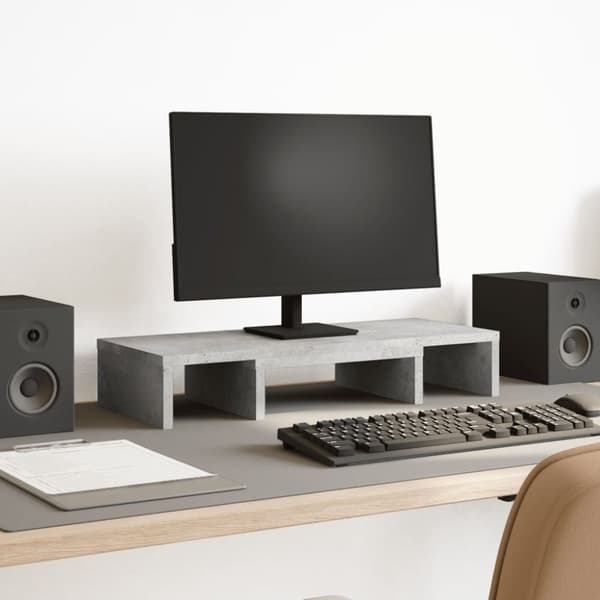 vidaXL skærmholder 60x24x10,5 cm justerbar konstrueret træ betongrå