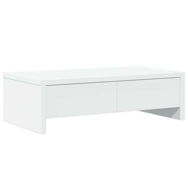 vidaXL skærmholder med skuffer 50x27x15 cm konstrueret træ hvid