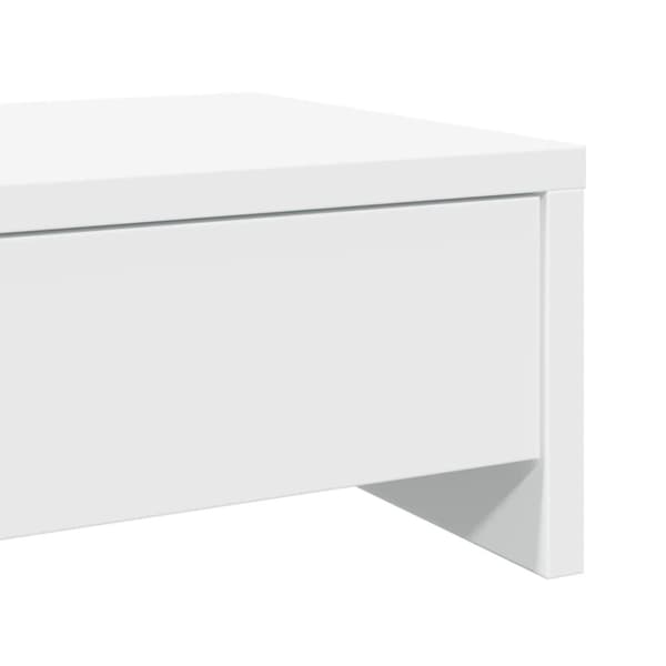 vidaXL skærmholder med skuffer 50x27x15 cm konstrueret træ hvid
