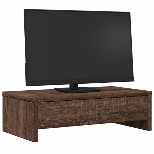 vidaXL Näyttöteline laatikoilla ruskea tammi 50x27x15 cm tekninen puu