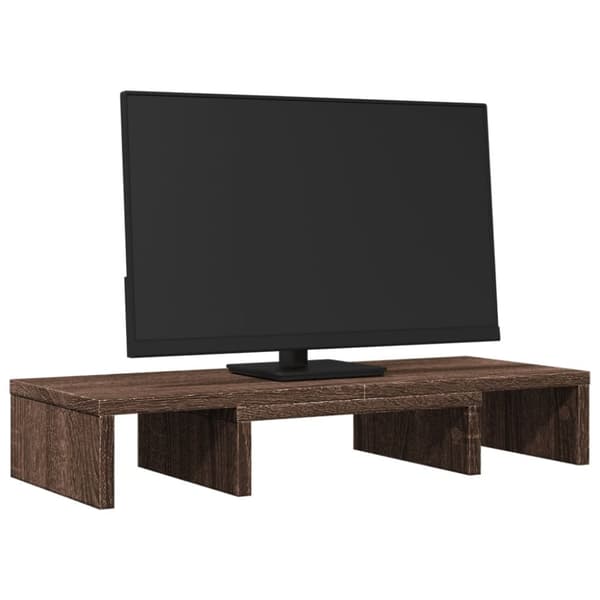 vidaXL skærmholder 60x24x10,5 cm justerbar konstrueret træ brunt eg