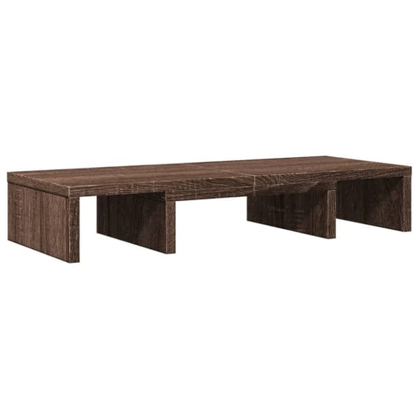 vidaXL skærmholder 60x24x10,5 cm justerbar konstrueret træ brunt eg