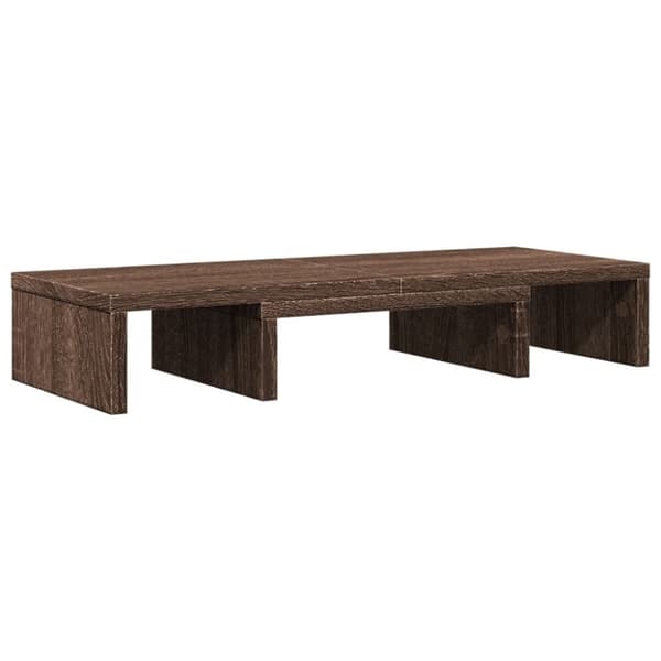 vidaXL skærmholder 60x24x10,5 cm justerbar konstrueret træ brunt eg