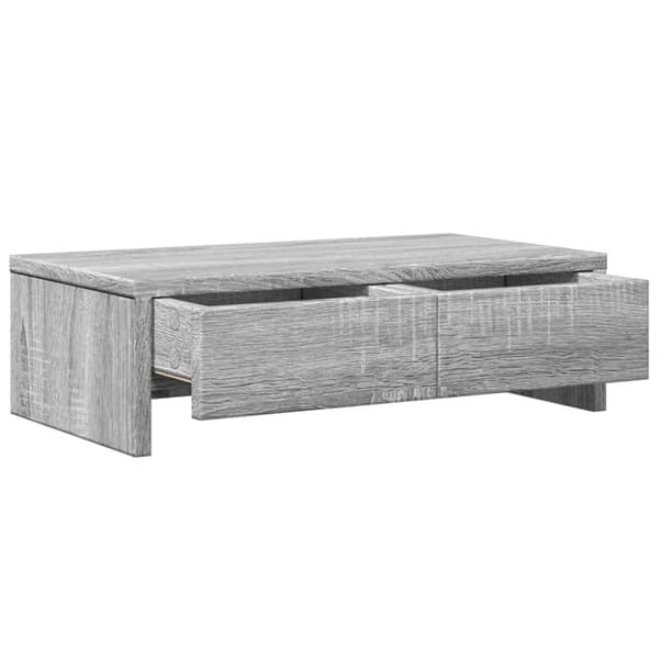vidaXL Skärmställ med lådor grå sonoma 50x27x15 cm konstruerat trä