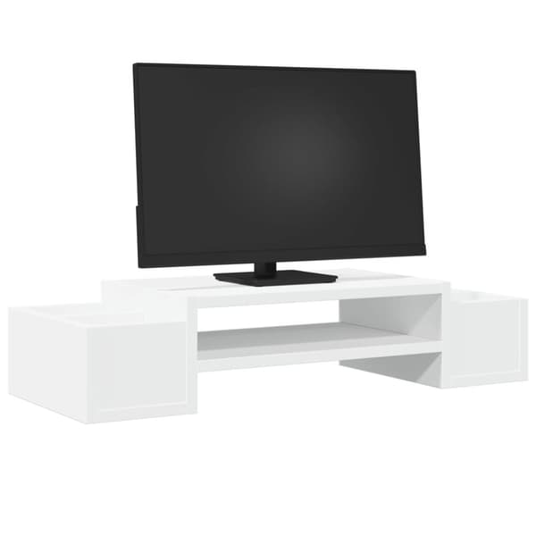 vidaXL Skärmställ med förvaring vit 70x27x15 cm konstruerat trä