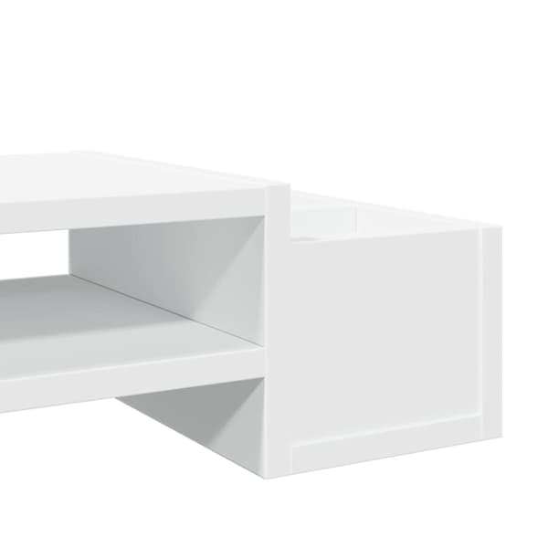 vidaXL Skärmställ med förvaring vit 70x27x15 cm konstruerat trä