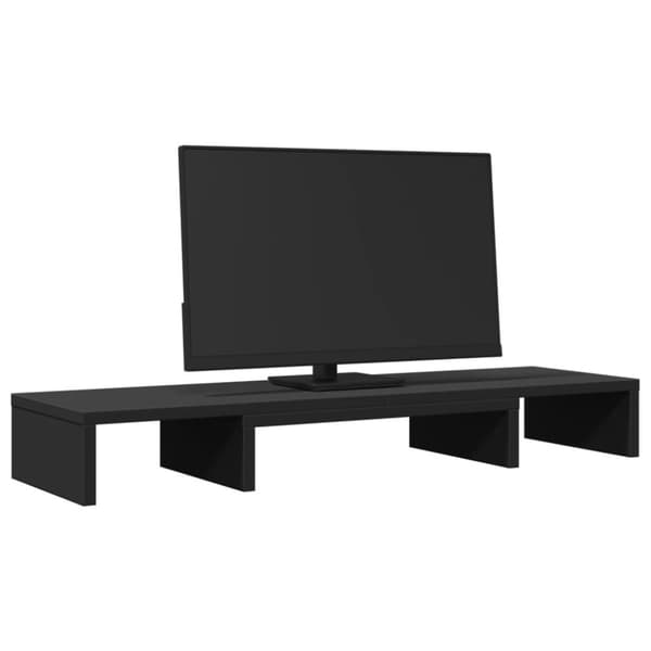 vidaXL Skjermstativ justerbart svart 80x24x10,5 cm konstruert tre