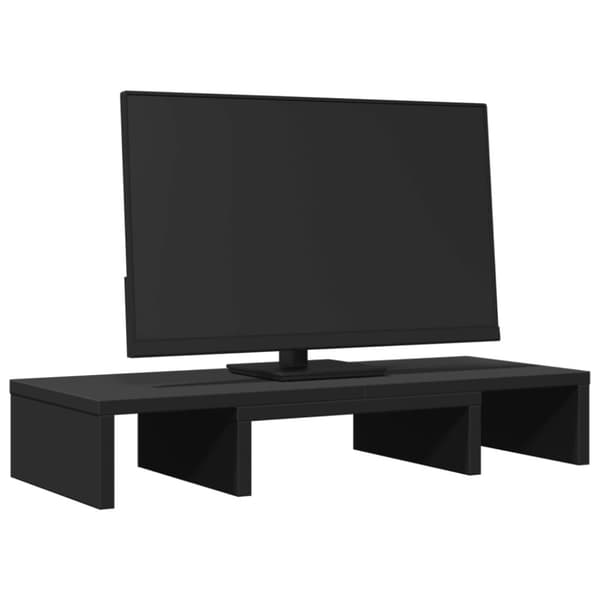 vidaXL Skjermstativ justerbar svart 60x24x10,5 cm konstruert tre
