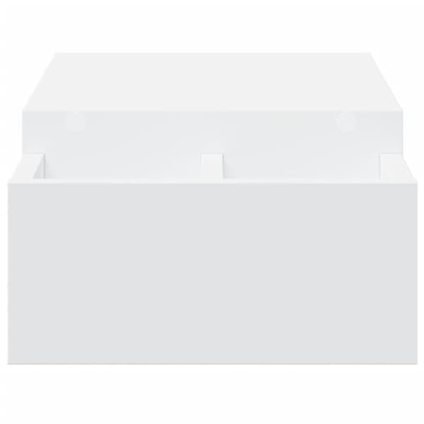 vidaXL Näyttöteline säilytystilalla valkoinen 70x27x15 cm tekninen puu