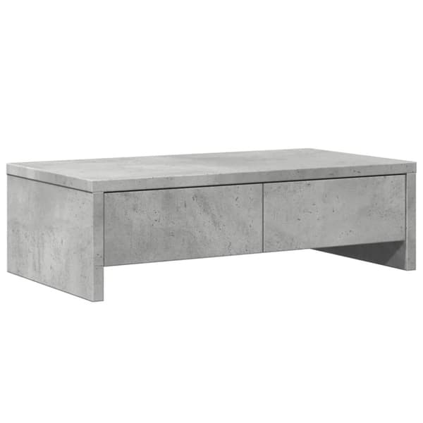 vidaXL Skjermstativ med skuffer betonggrå 50x27x15 cm konstruert tre