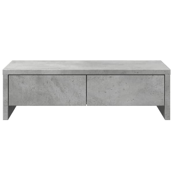 vidaXL Skjermstativ med skuffer betonggrå 50x27x15 cm konstruert tre
