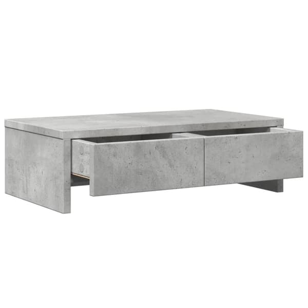 vidaXL Skjermstativ med skuffer betonggrå 50x27x15 cm konstruert tre