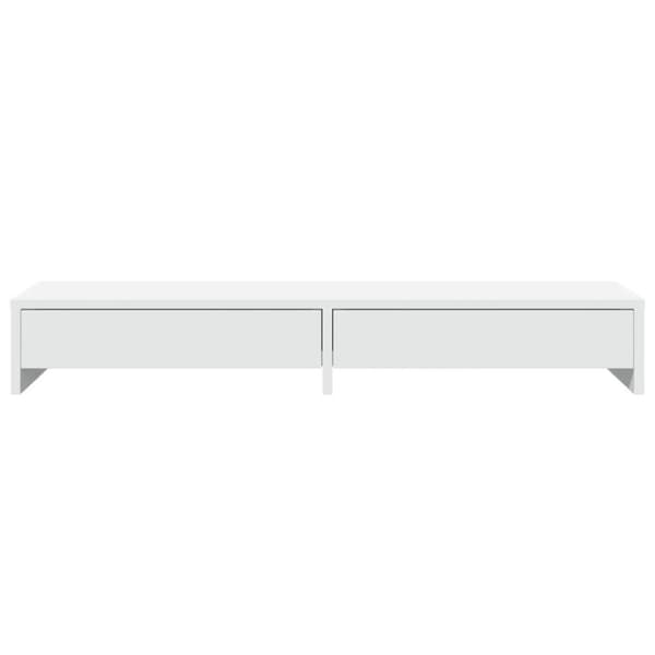 vidaXL Skärmställ med lådor vit 100x27x15 cm konstruerat trä