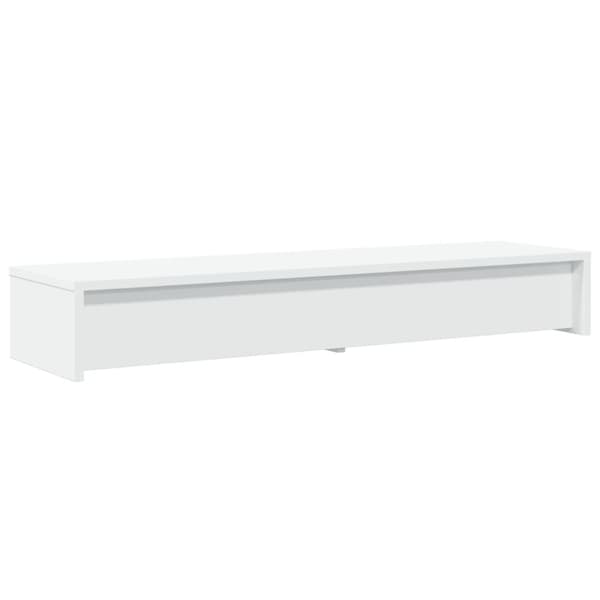 vidaXL Skärmställ med lådor vit 100x27x15 cm konstruerat trä