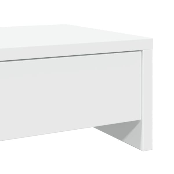 vidaXL skærmholder med skuffer 100x27x15 cm konstrueret træ hvid
