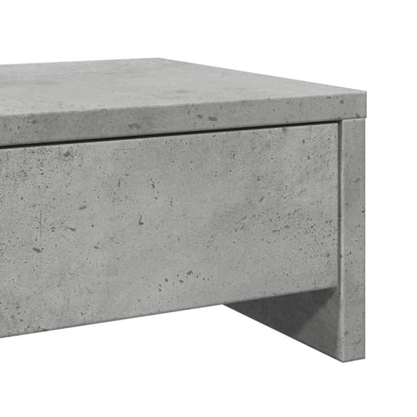vidaXL skærmholder med skuffer 50x27x15 cm konstrueret træ betongrå