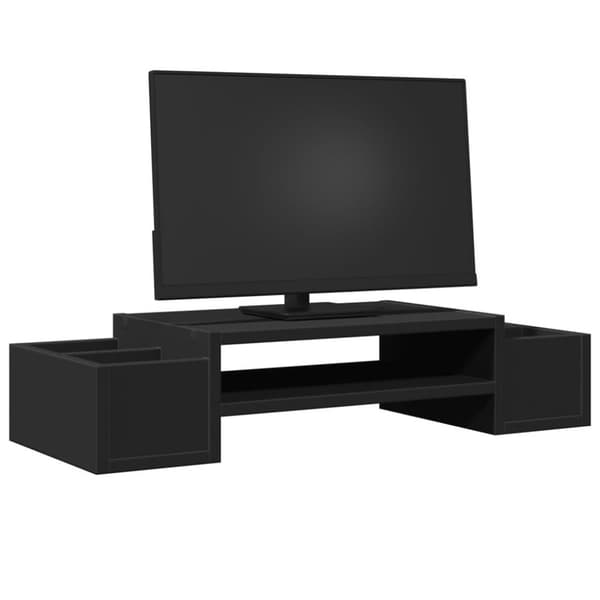 vidaXL Skärmställ med förvaring svart 70x27x15 cm konstruerat trä