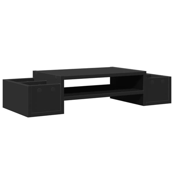 vidaXL Skärmställ med förvaring svart 70x27x15 cm konstruerat trä