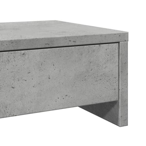 vidaXL skærmholder med skuffer 100x27x15 cm konstrueret træ betongrå