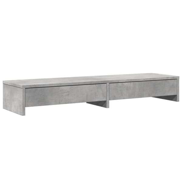 vidaXL skærmholder med skuffer 100x27x15 cm konstrueret træ betongrå