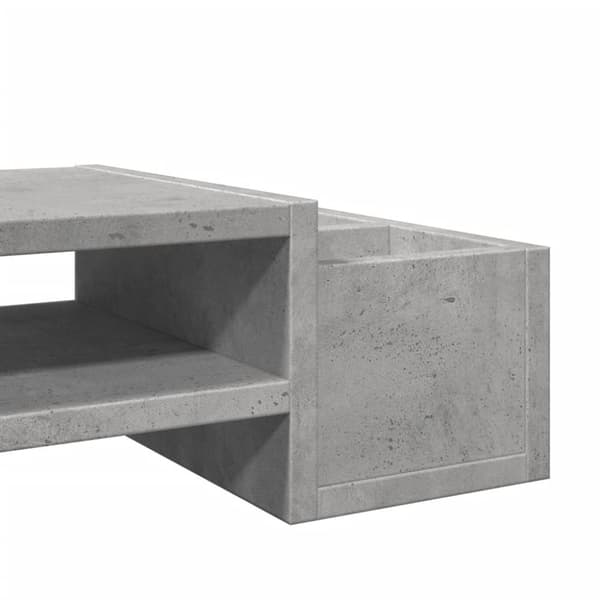 vidaXL skærmholder med opbevaring 70x27x15 cm konstrueret træ betongrå