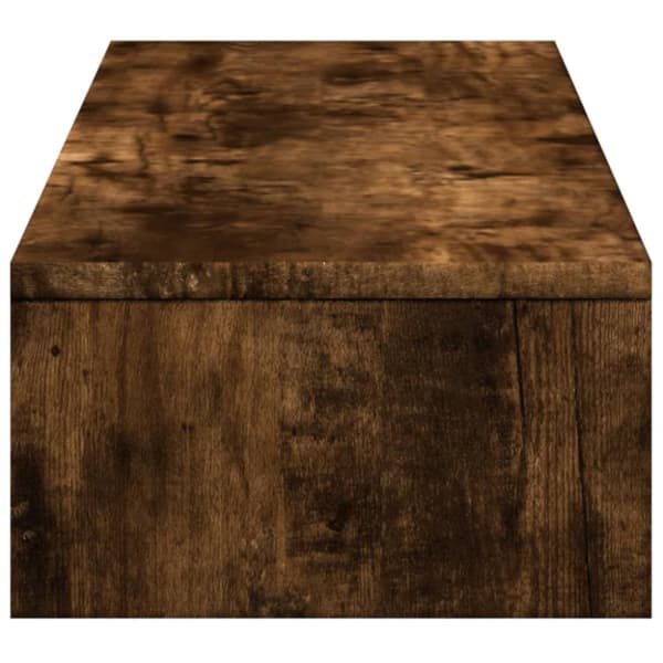 vidaXL skærmholder med skuffer 100x27x15 cm konstrueret træ røget eg