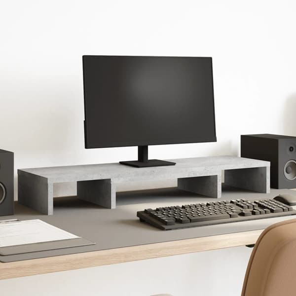 vidaXL skærmholder 80x24x10,5 cm justerbar konstrueret træ betongrå