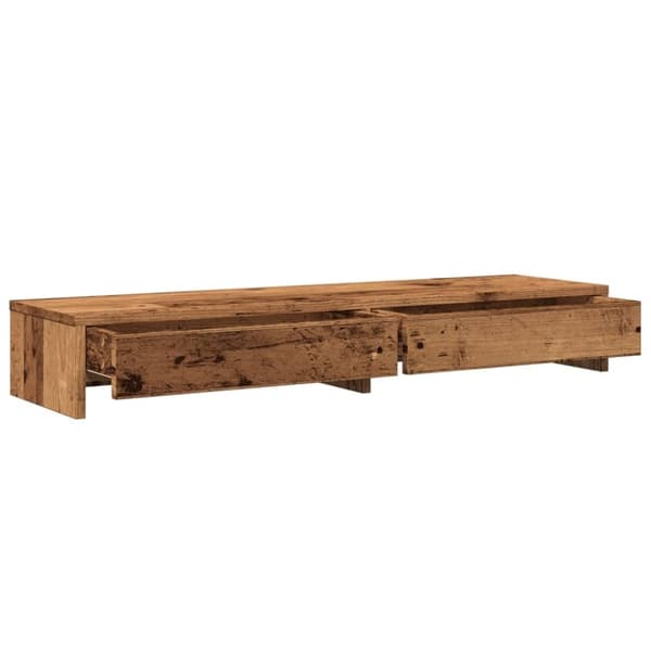 vidaXL skærmholder med skuffer 100x27x15 cm konstrueret træ