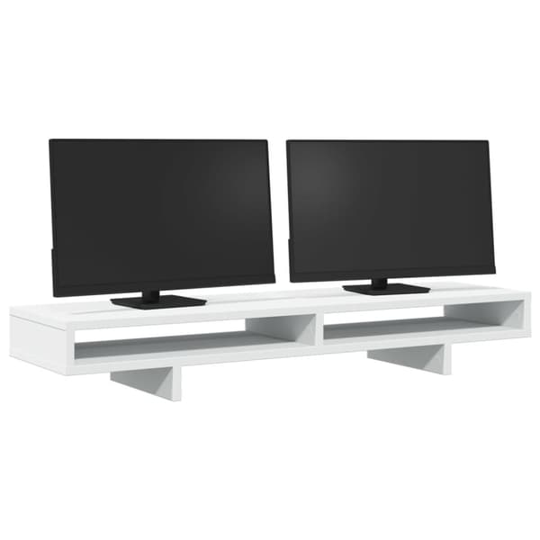 vidaXL skærmholder 100x27x15 cm konstrueret træ hvid